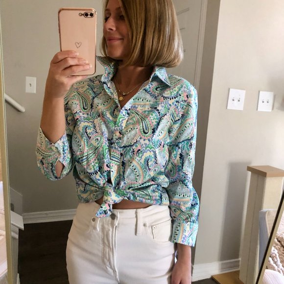 CHAPS Non-Iron Floral Button Down - Picture 4 of 6